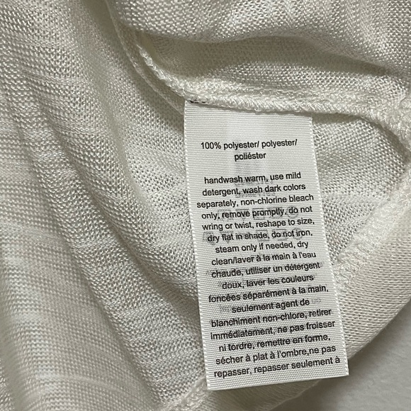 TOMMY HILFIGER BASIC T-SHIRT SOFT FLOWY WOMEN ASYMMETRICAL COLOR CREAM SIZE 1X - Picture 5 of 7